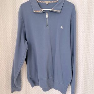Burberry Men’s Blue 3/4 zip pullover size XXL Good Used Condition
